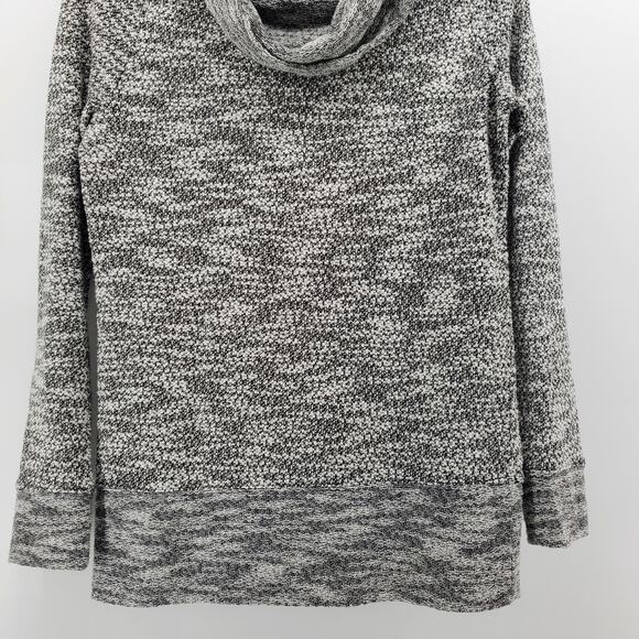 Lou & Grey Minimalist Coz Luxe Mix Knit Cowl Neck Marled Heather Grey Sweater S - Picture 4 of 9